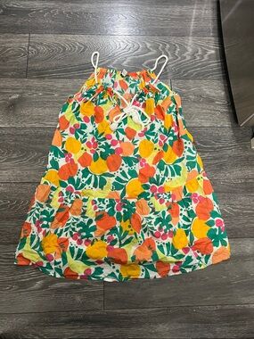 J. Crew Multicolor Floral Print Top - Green, Coral, Yellow, Pink, White